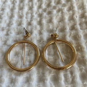 Gold Bar Hoop Earrings